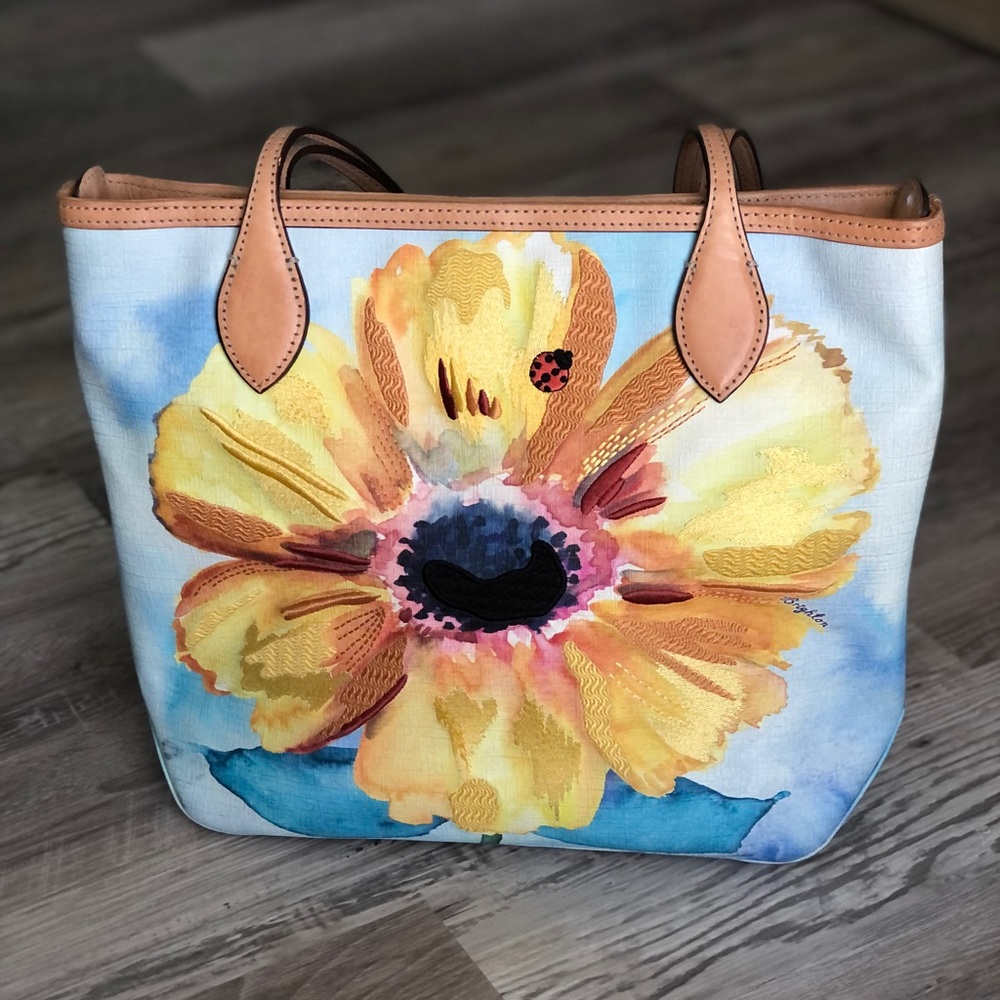 ❌SOLD❌Brighton Belle Jardin Floral coated canvas leather trim handbag bag